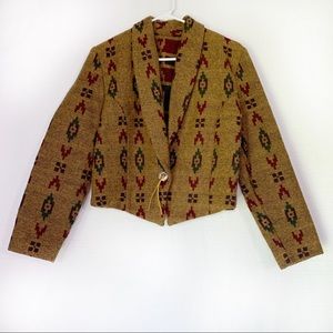 Mixed Blues Small Brown Western Jacket Blazer